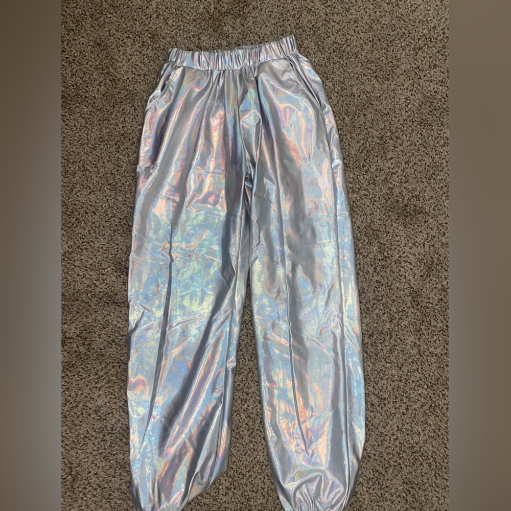 Silver Metallic Pants